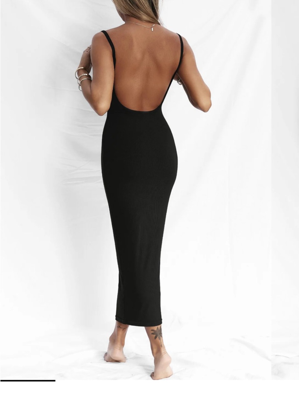 NWT All Things GoldenClassic Black Maxi Bodycon Dress - Sleek Women's Slip Dress - Picture 2 of 8